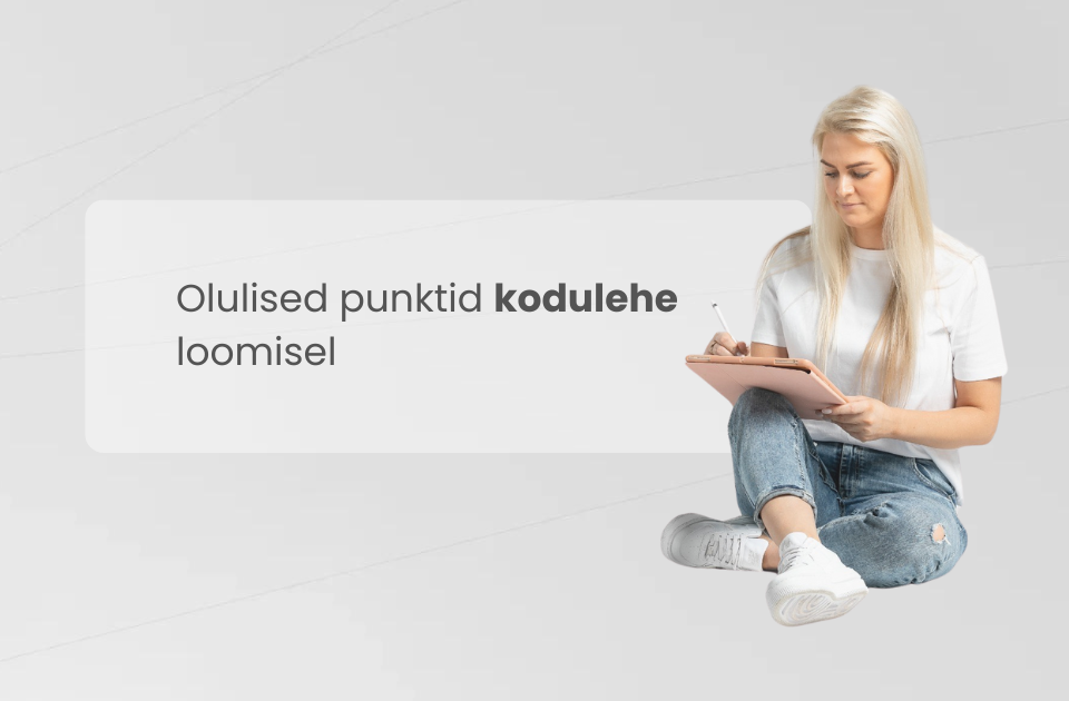 Kodulehe olulised punktid